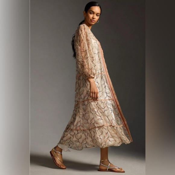 blank Other - Bl-nk Tulle Duster Kimono Anthropologie One Size Floral Embroidered
